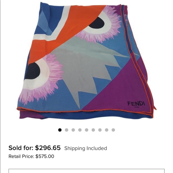 Authentic Fendi Monster silk scarf - Picture 4 of 4